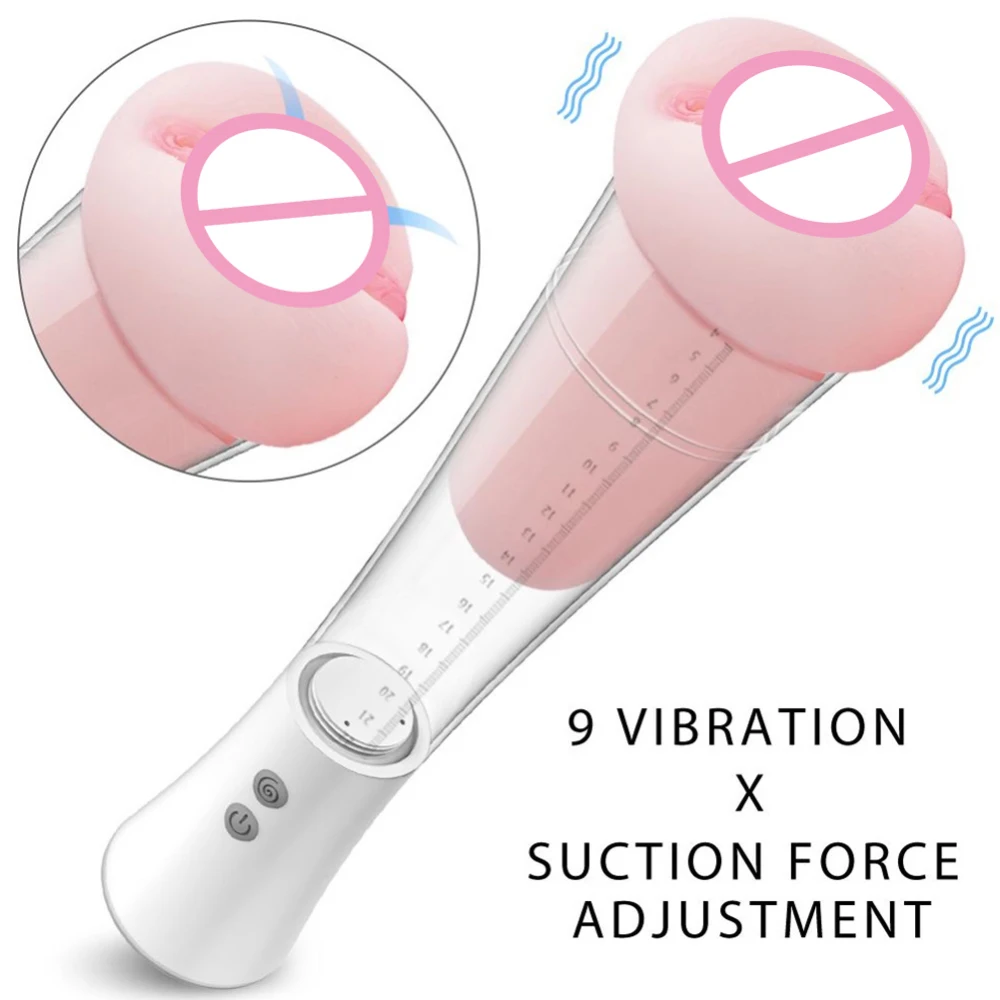 

Realistic Vagina Pussy Male Masturbator Aircraft Cup Masturbation Vibrating Sex Toys Man Penis Stimulator Vibrator