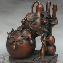 Xd 002925 " Китайский Дворец Бронзовый Бамбука Lagenaria Siceraria Кальян Лист Плюща Статуя Горшок