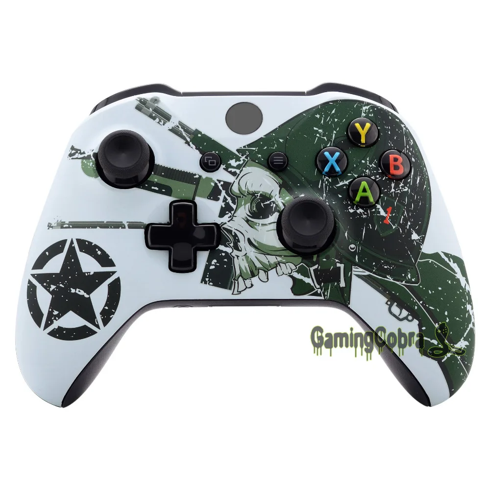 

WII US Army Skull Faceplate Front Housing Shell Replacement Kit for Xbox One S X Game Controller - SXOFT26X