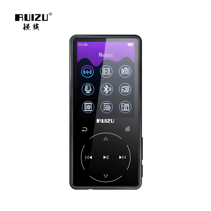 RUIZU, новинка, mp3 D16, Mp3 плеер, Usb, 8 ГБ, 16 ГБ, для хранения, 2,4 дюймов, HD, цветной экран, воспроизводит, высокое качество, видео радио, Fm, электронная книга, музыкальный плеер - Цвет: black