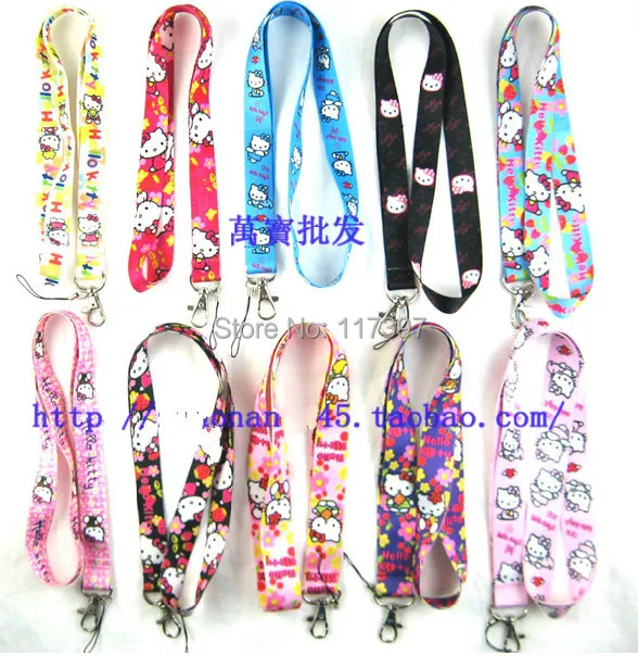 

Free shipping 10pcs Hello Kitty Neck Lanyard for MP3/4 cell phone DS lite