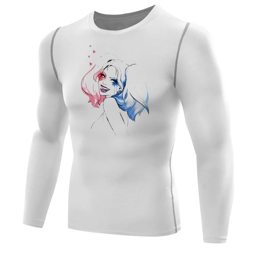 

Batman DC Arkham Knight Harley Quinn Mens Compression Tee Shirts Quick Dry T-shirt Fitness Tees boy Muscle Tops Bodybuilding