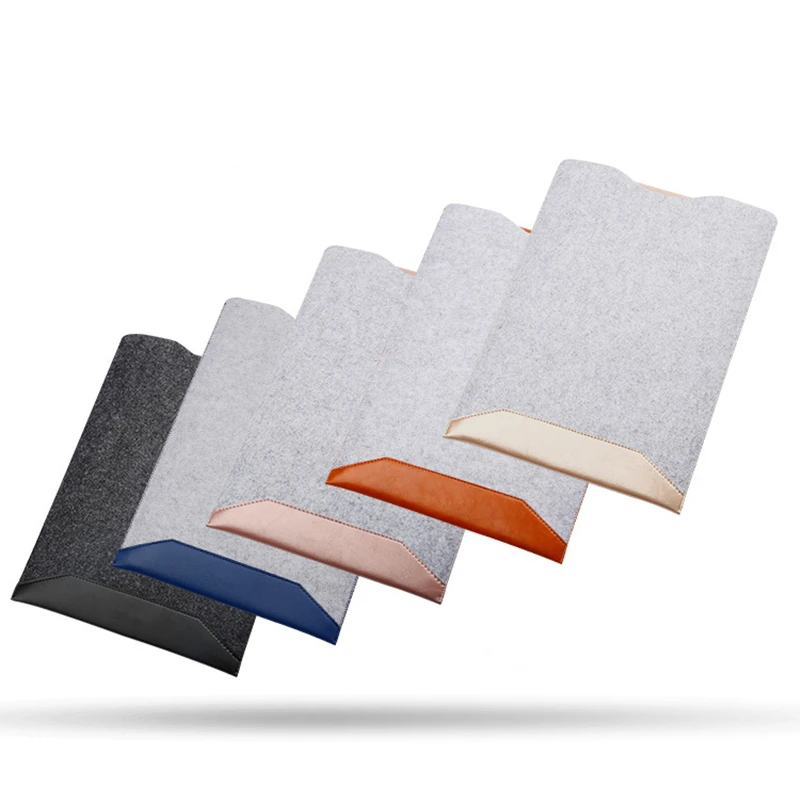 

ZIMOON Laptop Sleeve Bag Felt PU Leather Stitching Notebook Bag For Macbook Air Pro Retina 11 12 13 15 Cover For Dell Acer HP