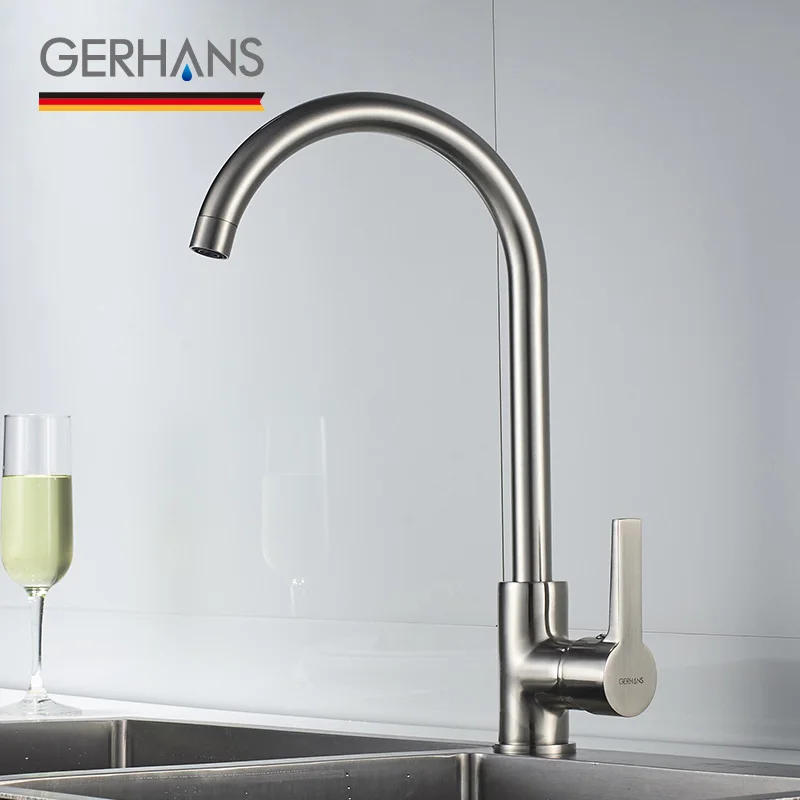 GERHANS Irismart высокий смеситель для кухни с высоким носиком белый кран бара