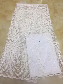 

African Lace Fabric Embroidered Nigerian Guipure for Wedding High Quality 2019 French Tulle Lace Fabric XZXJUN031