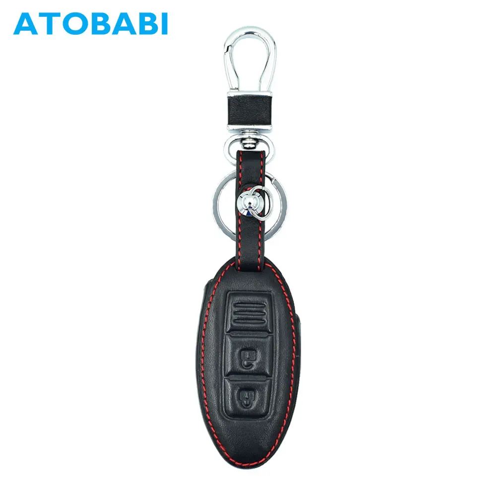 Кожаный чехол для ключей ATOBABI 2BT Nissan 350Z Almera Altima Armada Qashqai Cefiro Cube Juke Livina March Maxima|nissan key