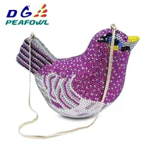Модные животные птица для женщин роскошный кристалл сумка Свадебный клатч кошелек вечерняя сумочка со стразами клатч сумочка лаванды вечерние сумки