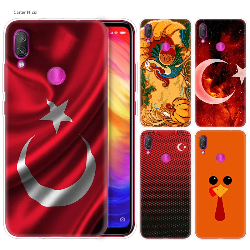 

Silicone Case for Xiaomi Redmi Note 7 6 5 Plus Mi A2 8 Lite Pro Prime Play Phone Cases Cover turkey turkish flag