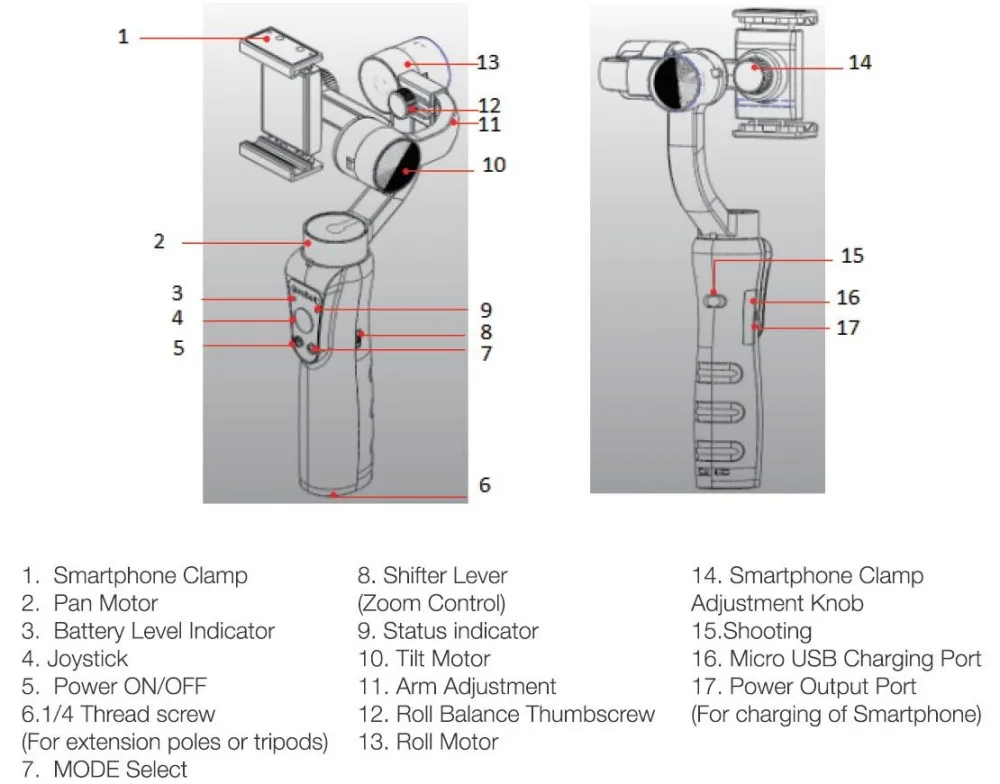 3Axis Handheld Gimbal Stabilizer with Power Bank Free APP for Face Recognition Object Tracking Delay Shooting Intelligent Beauty_17