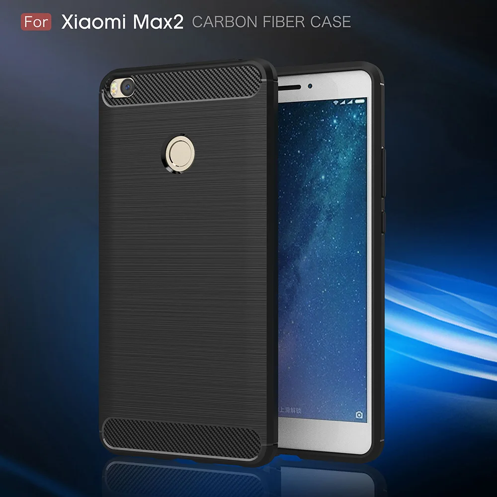 Для Сяо Mi Max2 тонкий Мягкие TPU силикона углеродное волокно все включено защитная