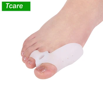 

1Pair Silicone Gel foot fingers Two Hole Toe Separator Thumb Valgus Protector Bunion adjuster Hallux Valgus Guard feet care