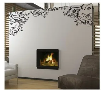 

Elegant Flower Vine Room Window Home Decor Black Vinyl Wall Decals Wall Sticker