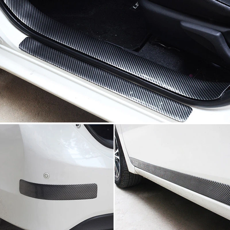 

3D Car Stickers Styling 5D Carbon Fiber Rubber Door Vinyl Sill Protector Goods KIA Toyota BMW Audi Ford Hyundai etc Accessories