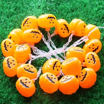 

Pumpkin LED String Light 3D Plastic Hanging Small 10 Or 20 Pumpkins Battery Powered Halloween Decration Lights Wholesale 100 pcs
