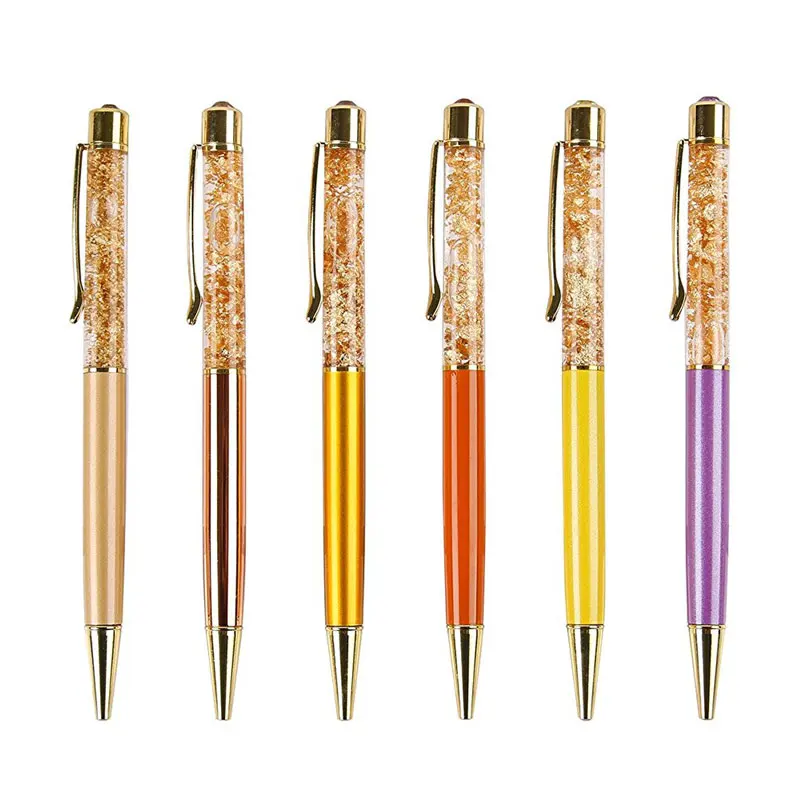 Luxury Brass Gold foil Ballpoint Pen Metal Copper 1.0mm Flow Oil Pen