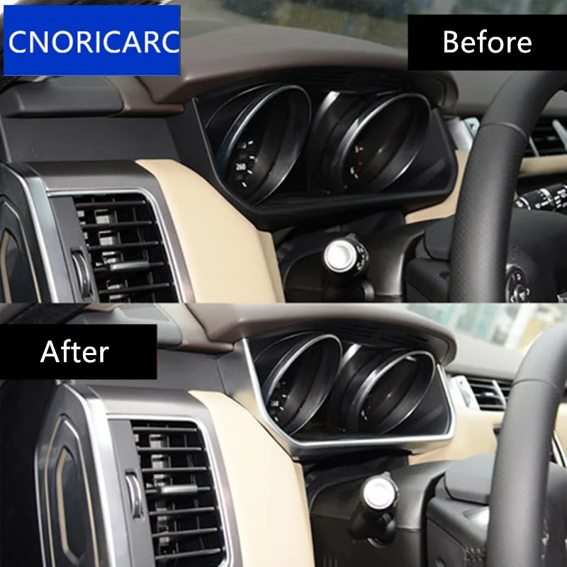 

CNORICARC Dashboard Warning Lamp Frame Decoration Cover Trim for Land Rover Range Rover Sport 2014-17 Chrome ABS