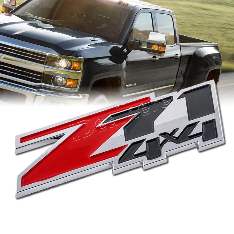 Mayitr 1PCS ABS Red Z71 4x4 Badge Emblem Car Z71 Decal Stickers for