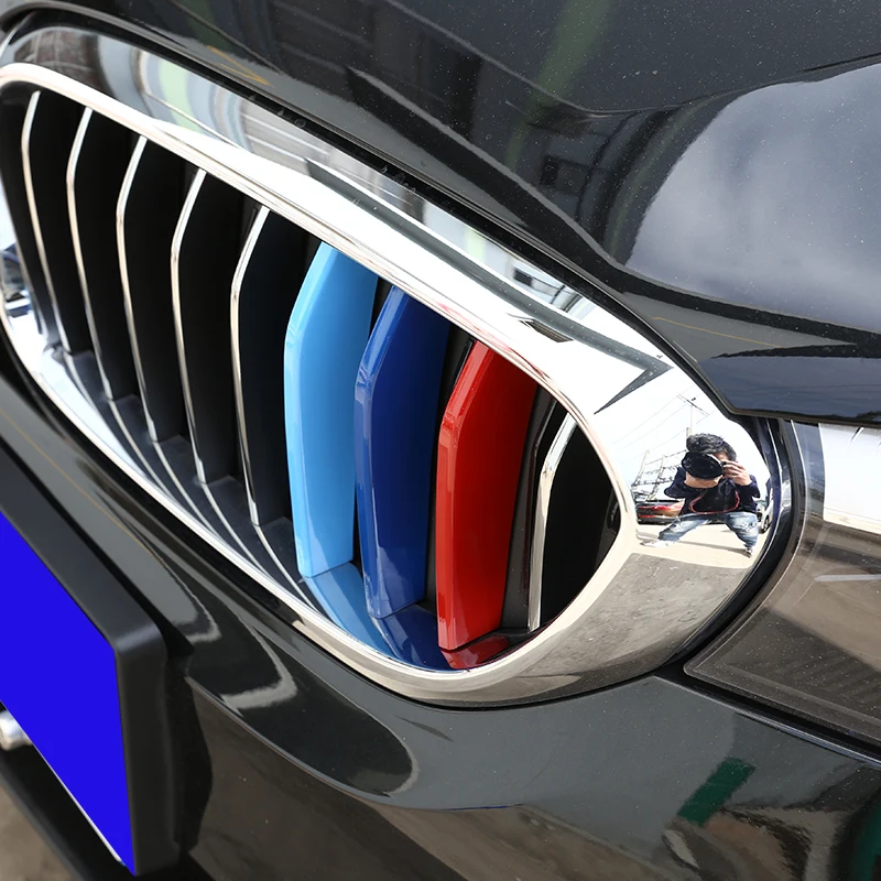 

For BMW New 5 Series G30 G31 G38 530 2017 2018 Car ABS Three Color Front Grill Trim Decoration Sport Stripes Emblems 3D Stickers