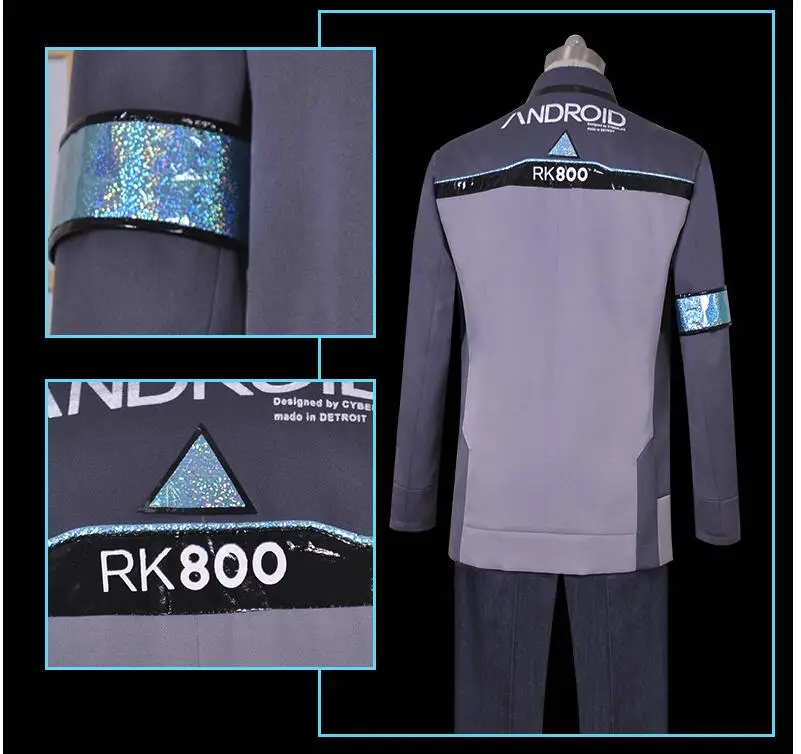 Game Detroit Become Human Cosplay Costume Connor Cosplay Uniform Men Clothes RK800 Full Set Kara Cos Dress AX400 Agent Outfit (11)
