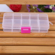 10 Grids Adjustable Jewelry Beads Pills Nail Art Tips Storage Box Case