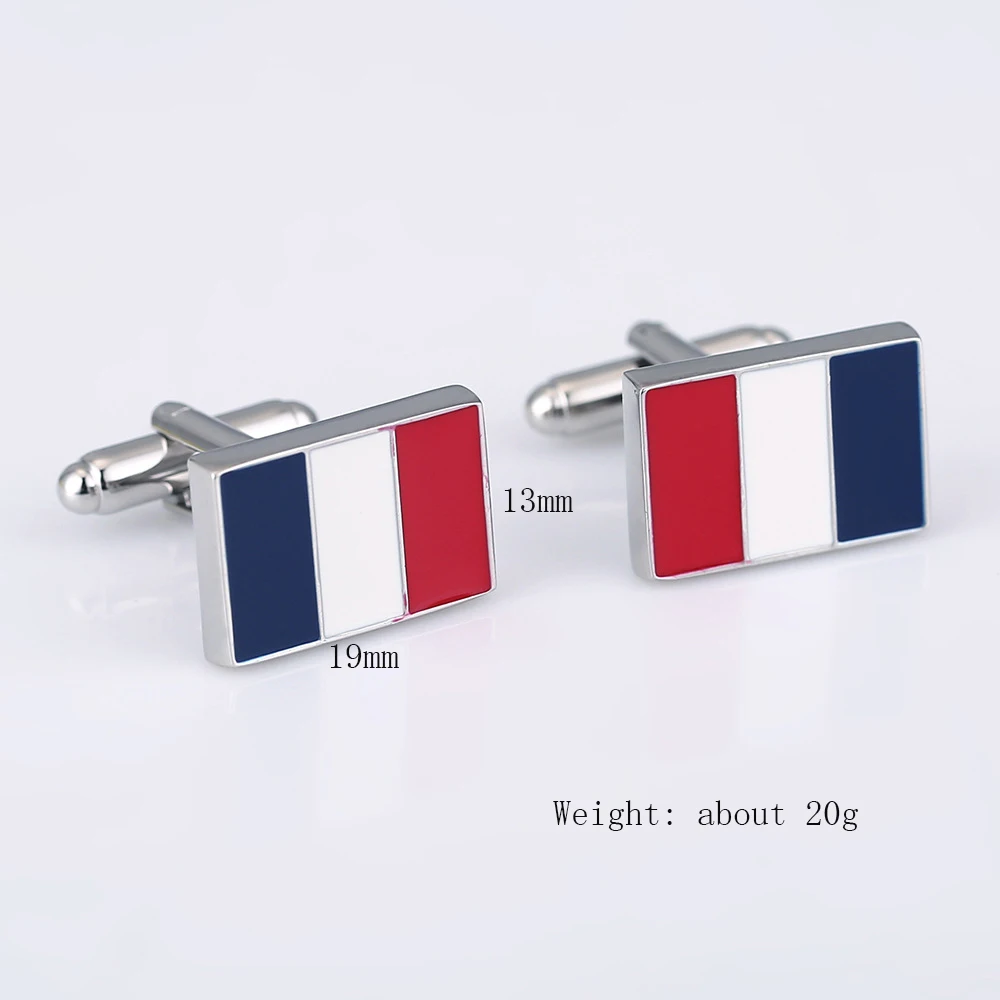 CHUKUI Luxury Men's Cuff Button Copper Material French Flag Cufflinks Fashion Enamel Cuff Links  (2)