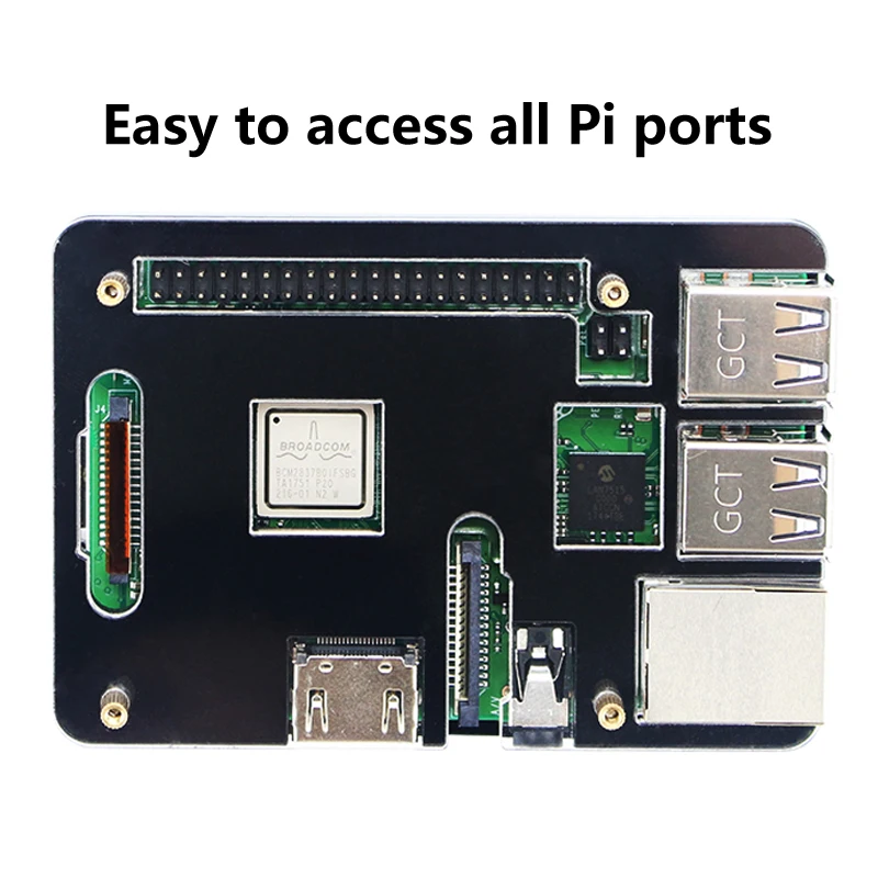 Raspberry Pi 3B + акриловый корпус черная и прозрачная коробка Алюминиевый Радиатор