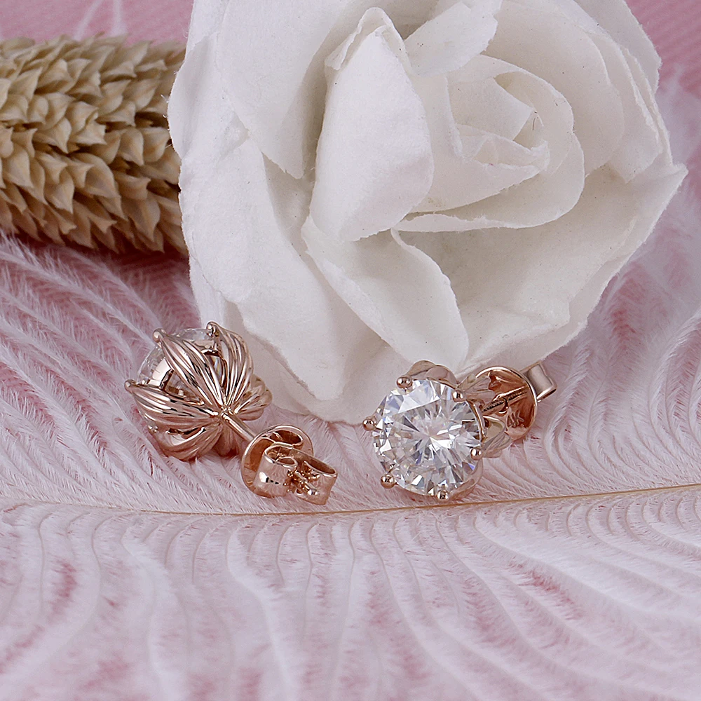 moissanite earrigns rose gold (3)