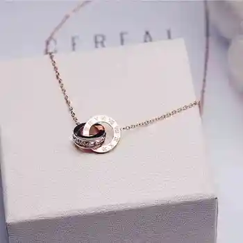 

18KGP Women Fashion Brand Gold Silver Color Roman Numerals Pendant Necklace 316L Stainless Steel Jewelry High Polish (GN201)