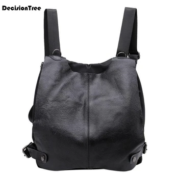 

Famous Brand Genuine Leather Backpacks Fashion Luxury Student Backpacks Hot Selling Black Cow Leather Solid Shoulder Bags