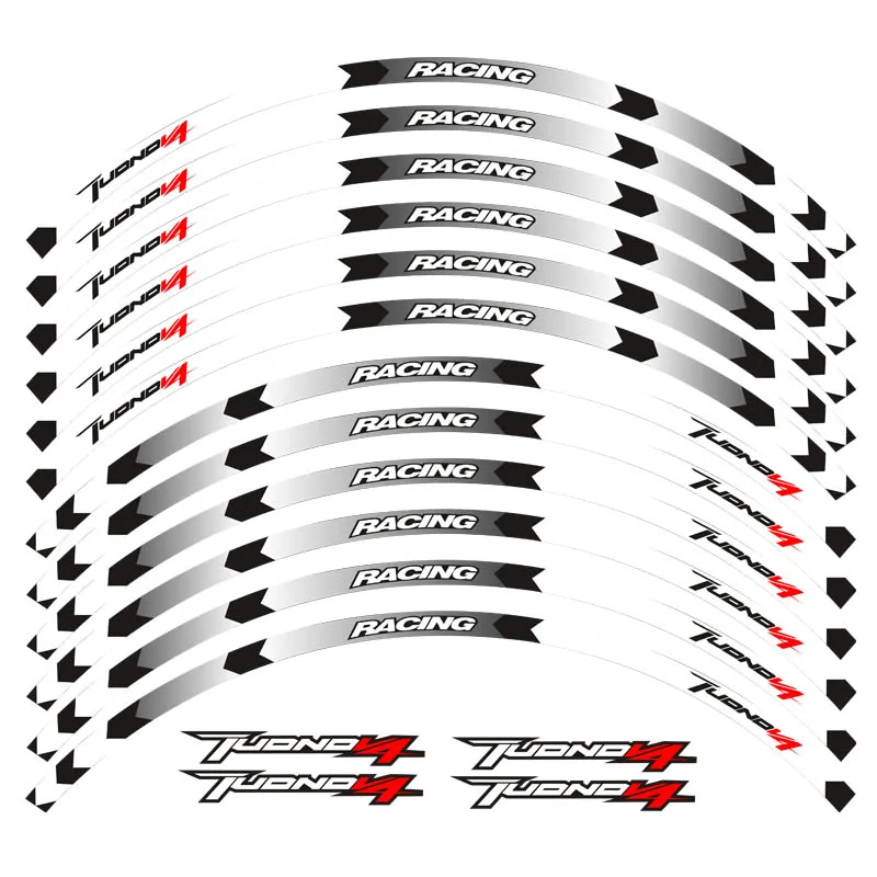 Мотоцикл стикер колеса водонепроницаемый стикер Полоса Светоотражающая наклейка на обод для Aprilia TUONOV4 TUONO V4