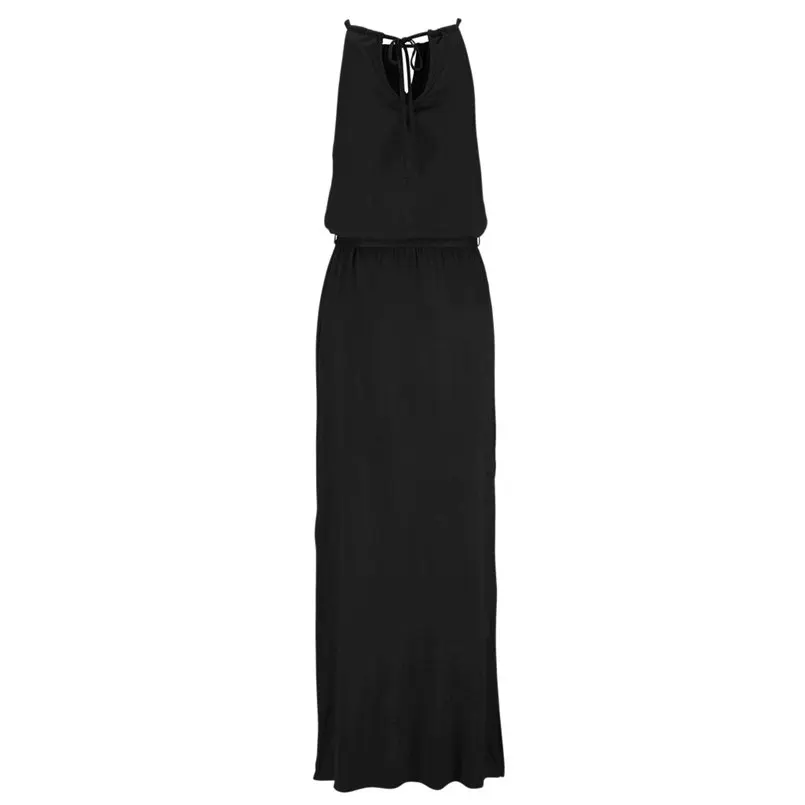 New Fashion Women Summer Sexy Boho Beach Solid Backless Long Maxi Loose Dress Elegant Lady Brief Casual Daily Party Dress #4R10  (12)