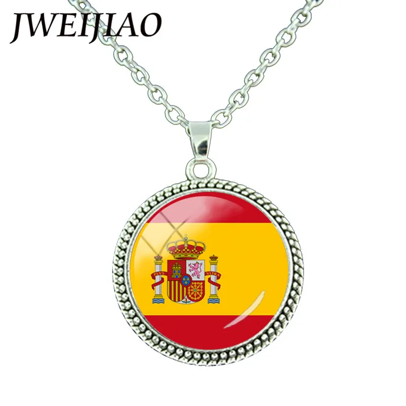 

JWEIJIAO New 26 Countrys Flag Style Necklace Fashion Spain,Japan,Switzerland,Venezuela Flag Pendant Necklace For Women/Man FG87