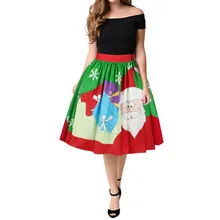 Новое поступление,, Женская рождественская юбка с 3D принтом, с эластичной резинкой на талии, для косплея,, 35p1201