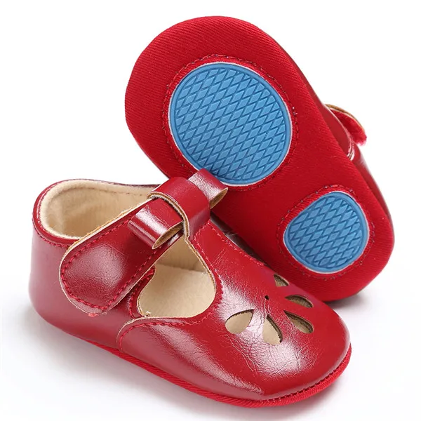 Однотонная кожаная обувь для маленьких принцесс ручной работы с твердой подошвой; обувь для малышей; кожаная обувь для вечеринок - Цвет: AS PICTURE