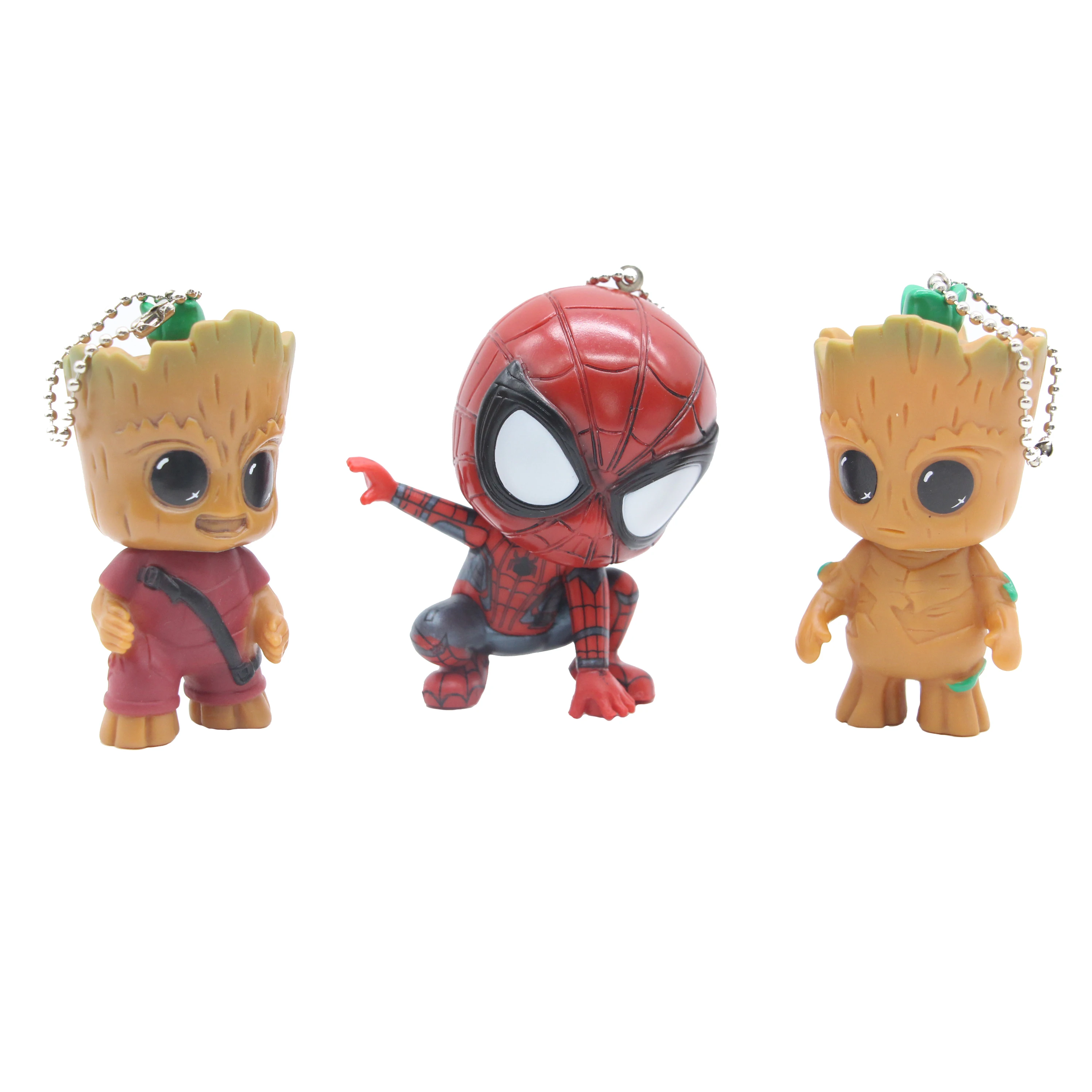 Marvel Guardians of the Galaxy Tree man & Spiderman брелок для ключей Коллекционная модель игрушек