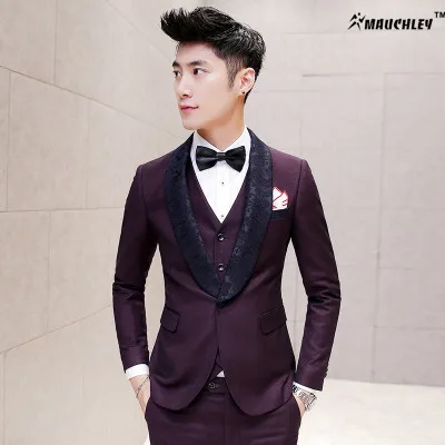 Quality Jacquard Collar Dress Tuxedo Mens Prom Suits Latest Coat Quality Jacquard Collar Dress Tuxedo Mens Prom Suits Latest Coat Pant Designs 3 Pieces Jacket