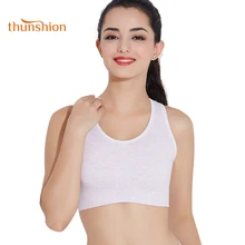 THUNSHION мягкие бюстгальтеры для йоги женский беспроводной фитнес Топ укороченный топ спортивный бюстгальтер хлопок бесшовный полная чашка мягкий Хизер твердый L/M/S