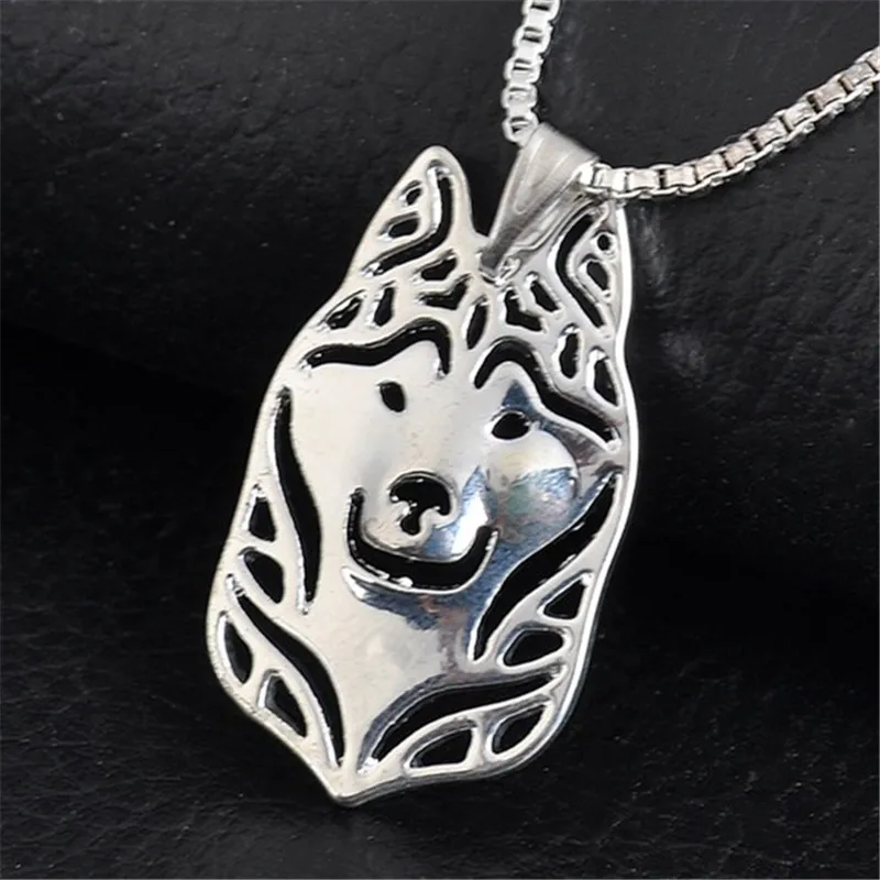 Siberian Husky Necklace Hallow Out Siberian Husky Dog Jewelry Necklace