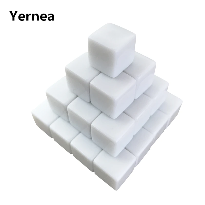

Yernea 20Pcs/Lot 12mm Dice White Blank Square Corner Dice Set Can Write and Carving Children Teaching Instruments Wholesale