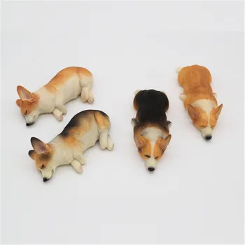 

Free shipping Corgi Dog Toys Fridge Animal Figures Funny Lazy Pets Tourist Souvenir home office decoration magnet party kid gift