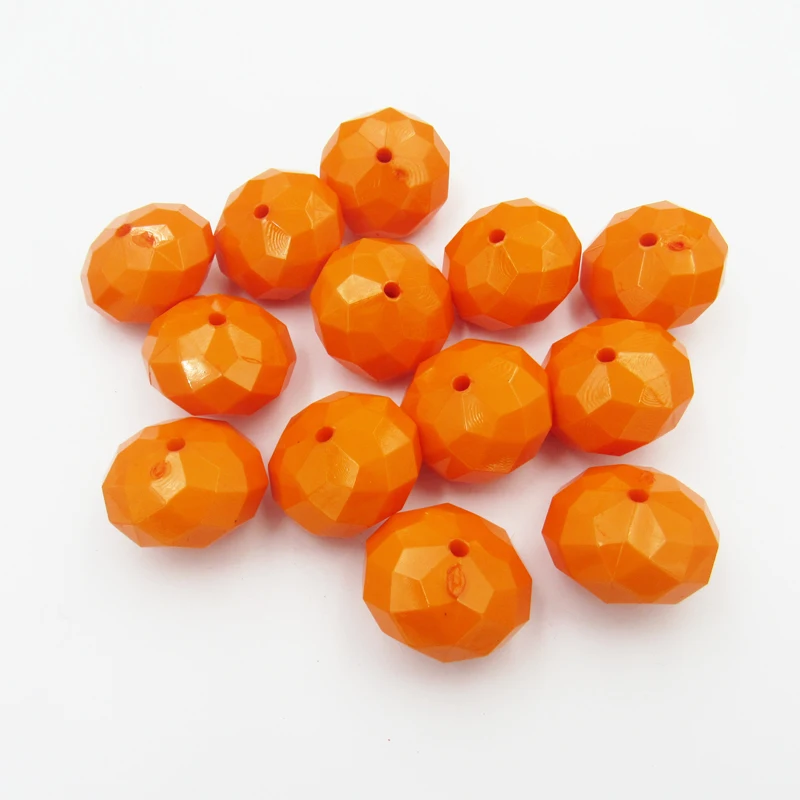 Newest 22mm 120pcs/lot Orange Solid Rondelle Beads For Chunky Necklace