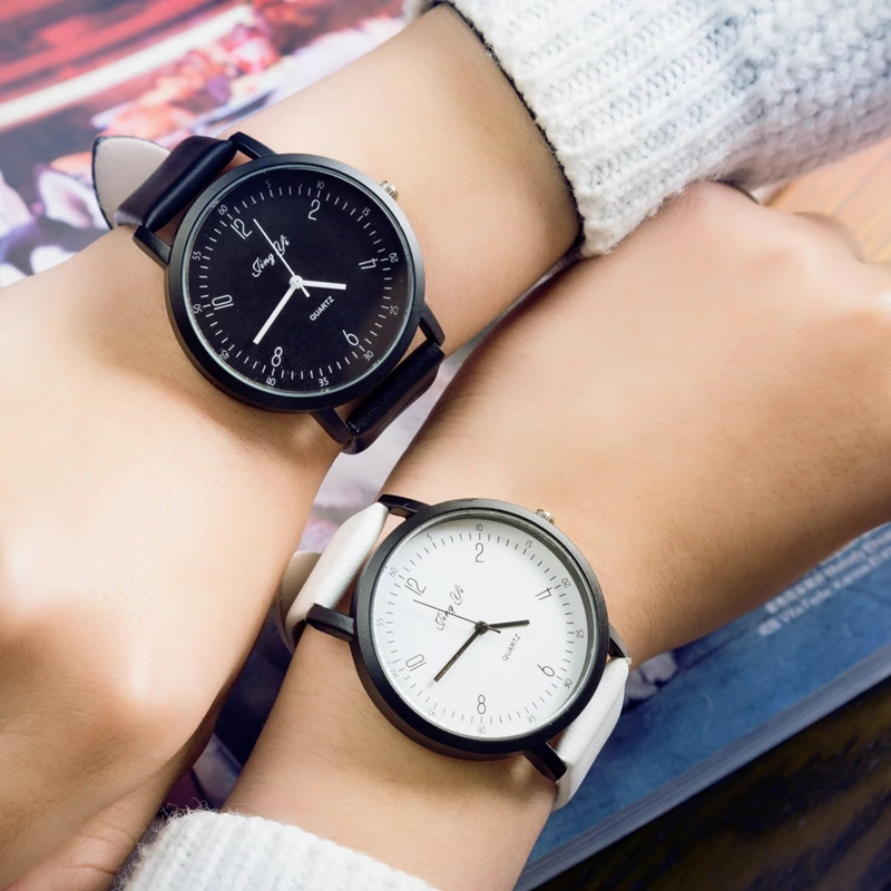 

New Arrival Fashion Simple Design Watch Women Top Luxury Brand Hot Couple Quartz Watch Casual PU wrist watches Relogio Feminino