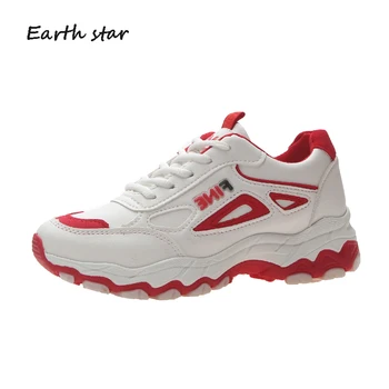 

Casual White Shoes Women Chunky Sneakers Platform zapatos de mujer Spring New chaussures femme Brand Ladies footware Patchwork
