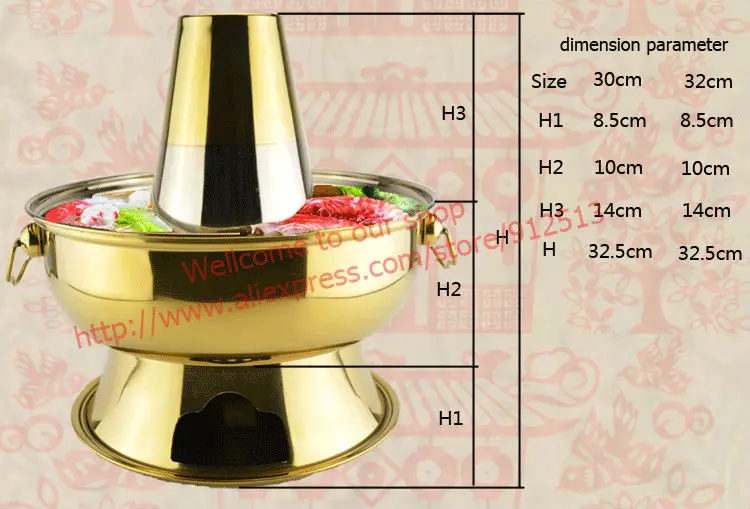 SANQIA 2.8l нержавеющая сталь золотой уголь горшочек натирание блюдо монгольская лампа Пекин традиционный горячий горшок плита для пикника плита
