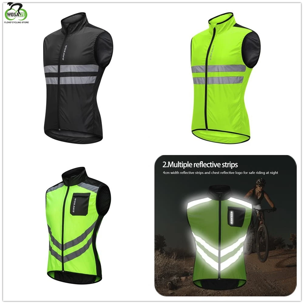 WOSAWE жилет для велоспорта, спортивная одежда, светоотражающие мужские майки, велосипедная одежда, ветрозащитная дышащая куртка MTB, безрукавка, защитный жилет