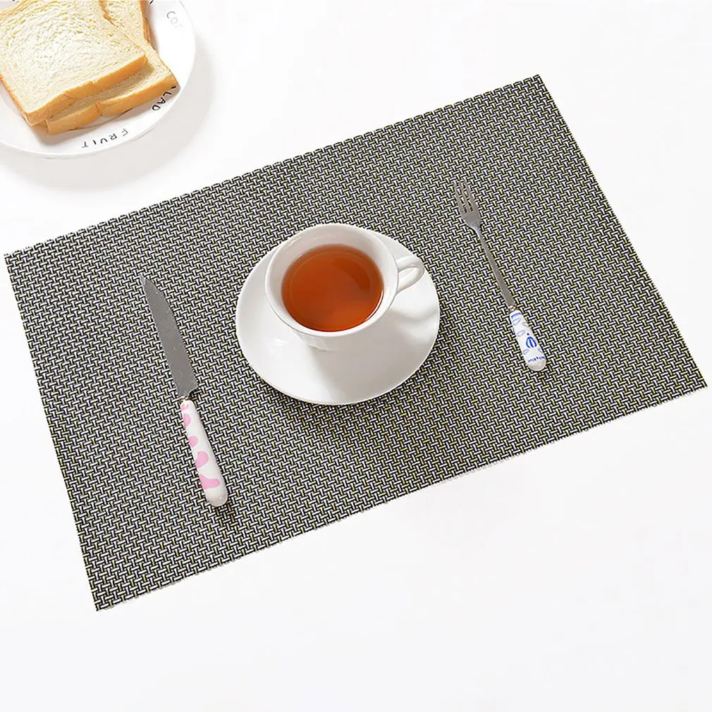 PVC Insulation Kitchen Placemats Striped Place Pad Dining Table Mats