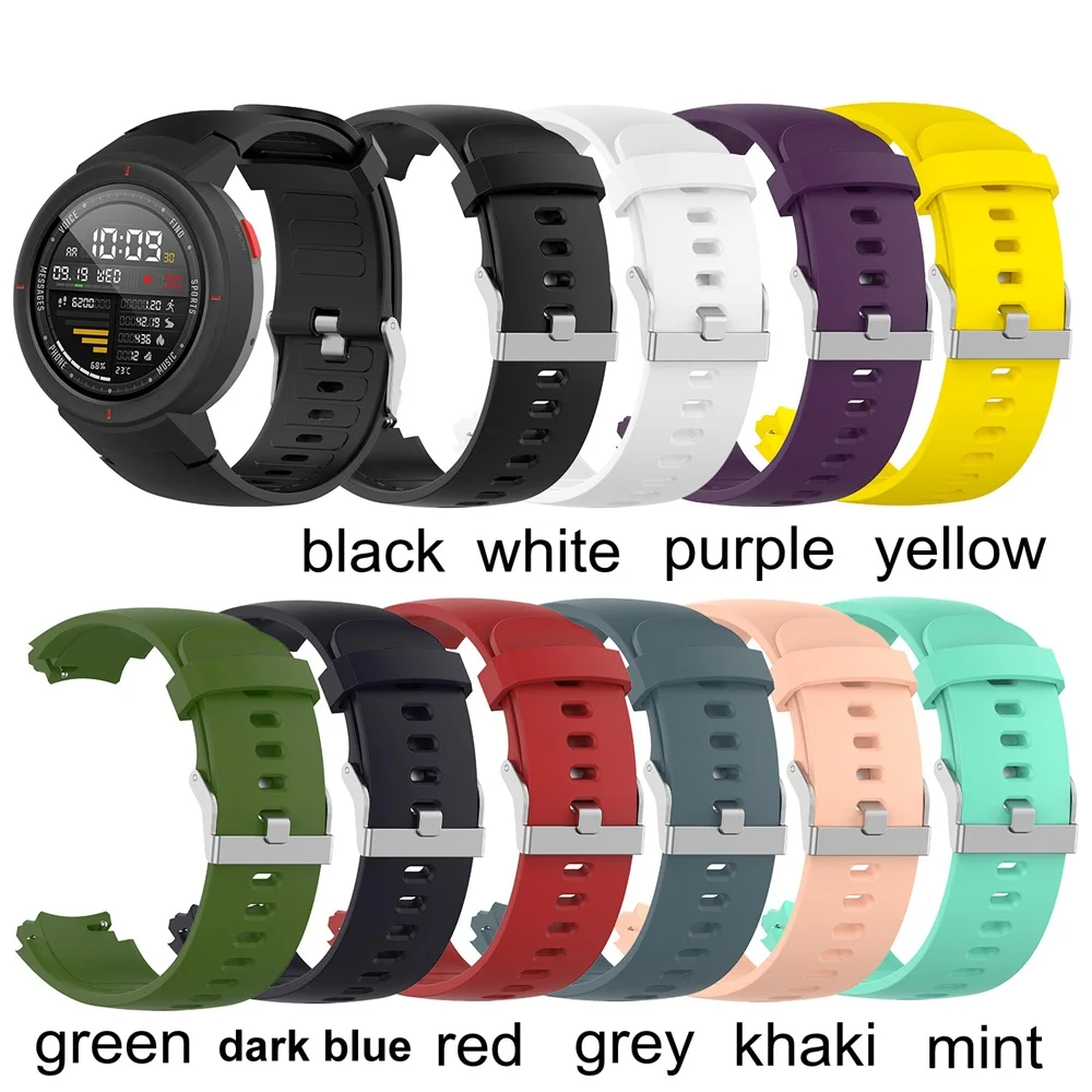 For Huami Amazfit Verge 3 Watch Strap Silicone Strap Soft Silicone