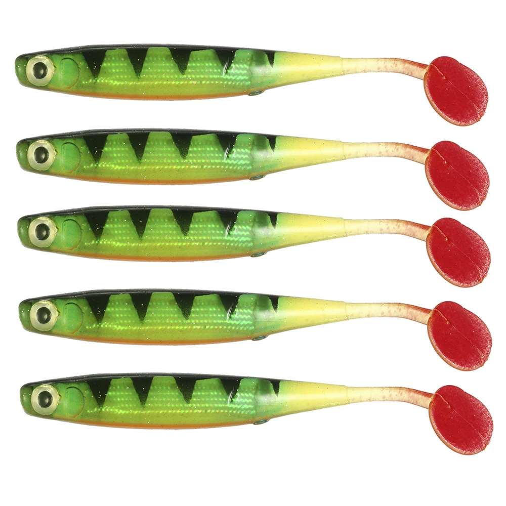  Lixada 5PCS/lot Mini Lifelike Fishing Lure Silicone Bass Soft Bait Swim Baits Plastic Artificial Fi