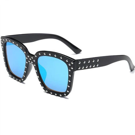 RILIXES Детские солнечные очки Стиль Солнцезащитные очки тренд дамы личности солнцезащитные очки заклепки солнцезащитные очки UV400 - Цвет линз: B002-5