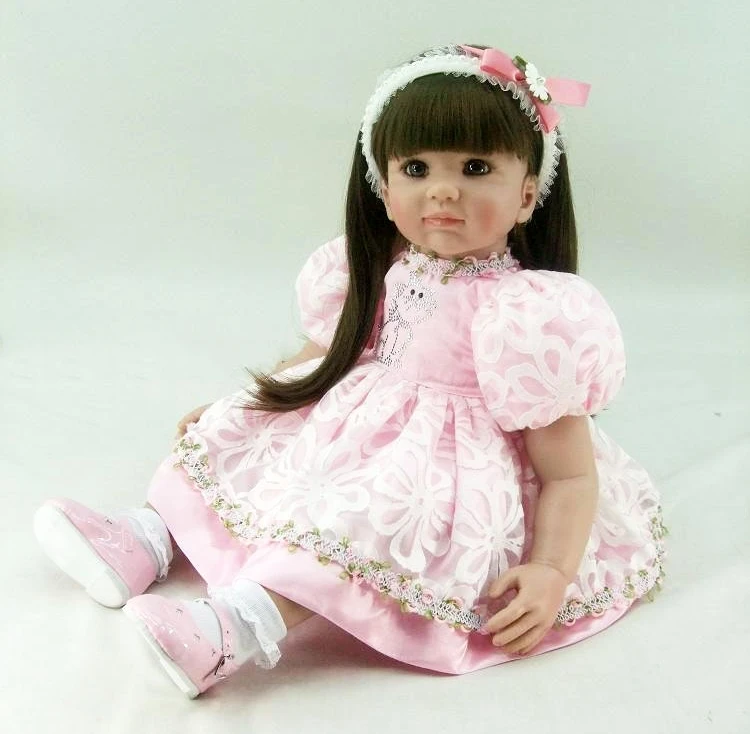 22 дюймов мягкий силиконовый винил возрождается Куклы младенцев подружки игрушки Baby Doll для детей новогоднее; рождественское подарки на